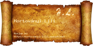 Hortoványi Lili névjegykártya